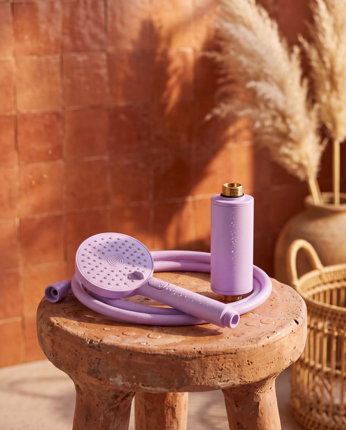 Lilac Showrz filter shower head and filter with matching hose